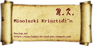 Misolszki Krisztián névjegykártya